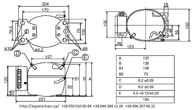 kompressor 12v 24v BD250F danfoss secop draw log