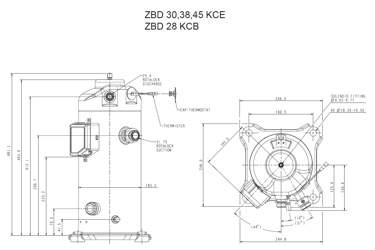 chertezh kompressora copeland scroll ZBD30KCE TFD 551 kupit cena ukraiana