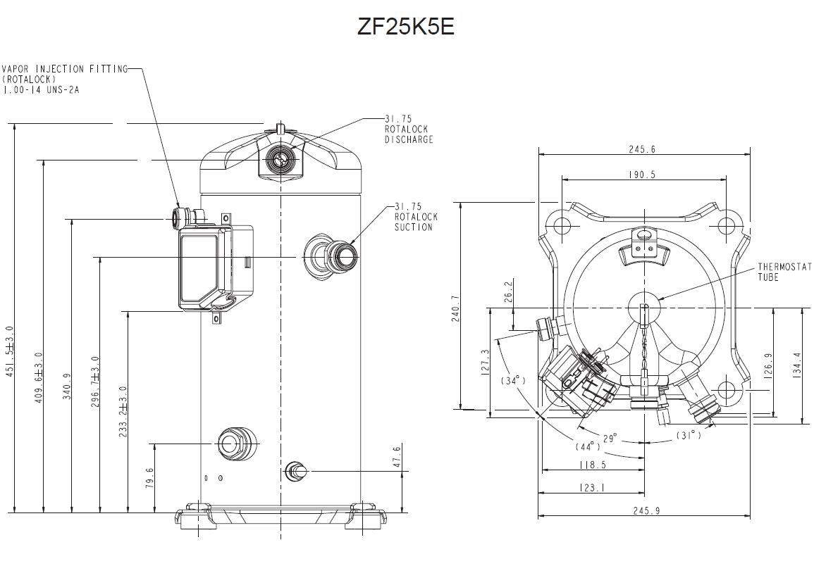chertezh kompressora copeland scroll ZF25K5E TFD 567 kupit cena ukraiana