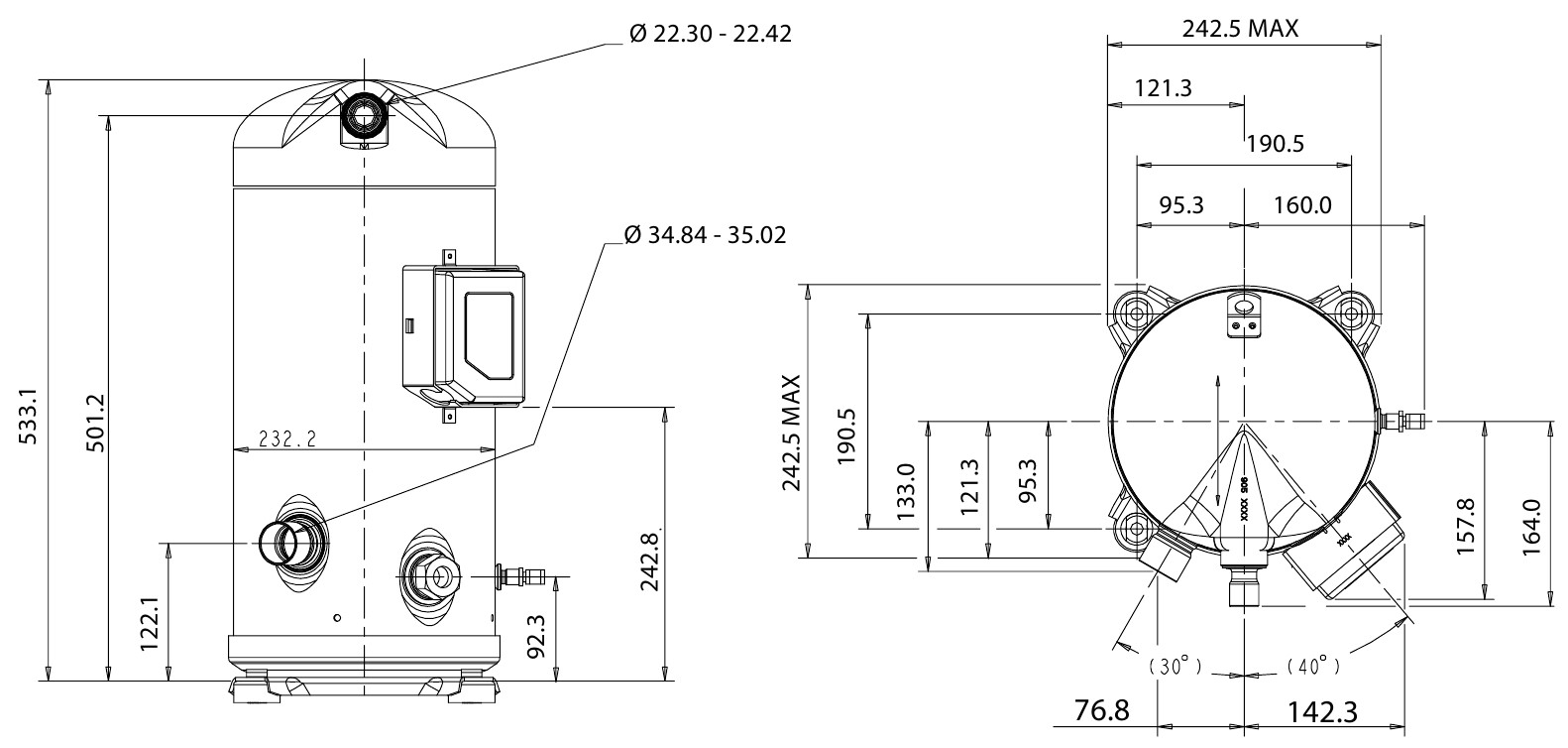 chertezh kompressora copeland scroll ZP103KCE TFD 455