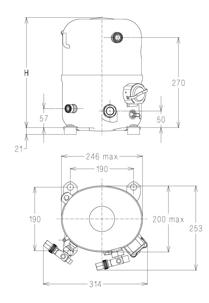 chertezh razmery Tecumseh FH2480Z