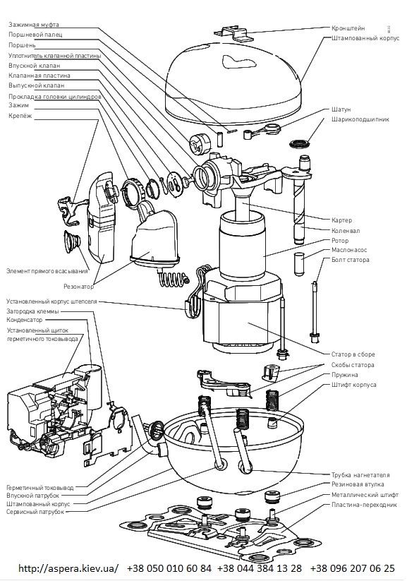 ustrojstvo kompressora Danfoss secop SC21CL