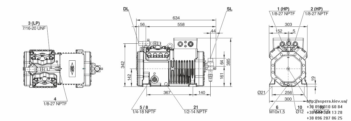 Bitzer 4TES 8Y chertezh razmery kompressora