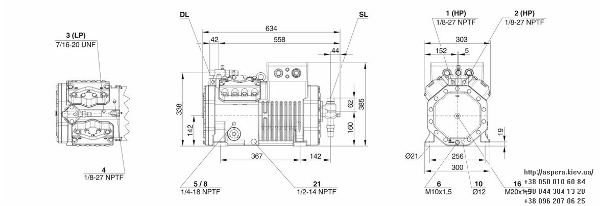 Bitzer 4VES 6Y chertezh razmery kompressora
