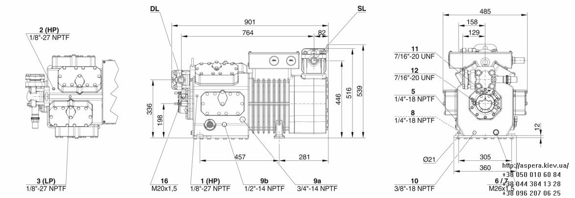 Bitzer 8FE 70Y chertezh razmery kompressora