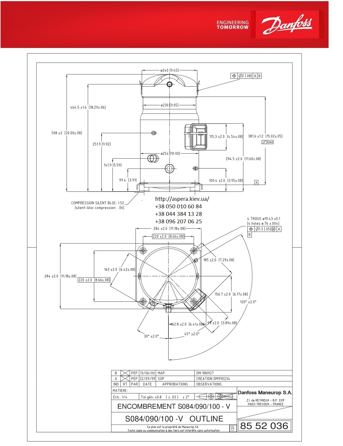 Danfoss performer SZ100S4VC 