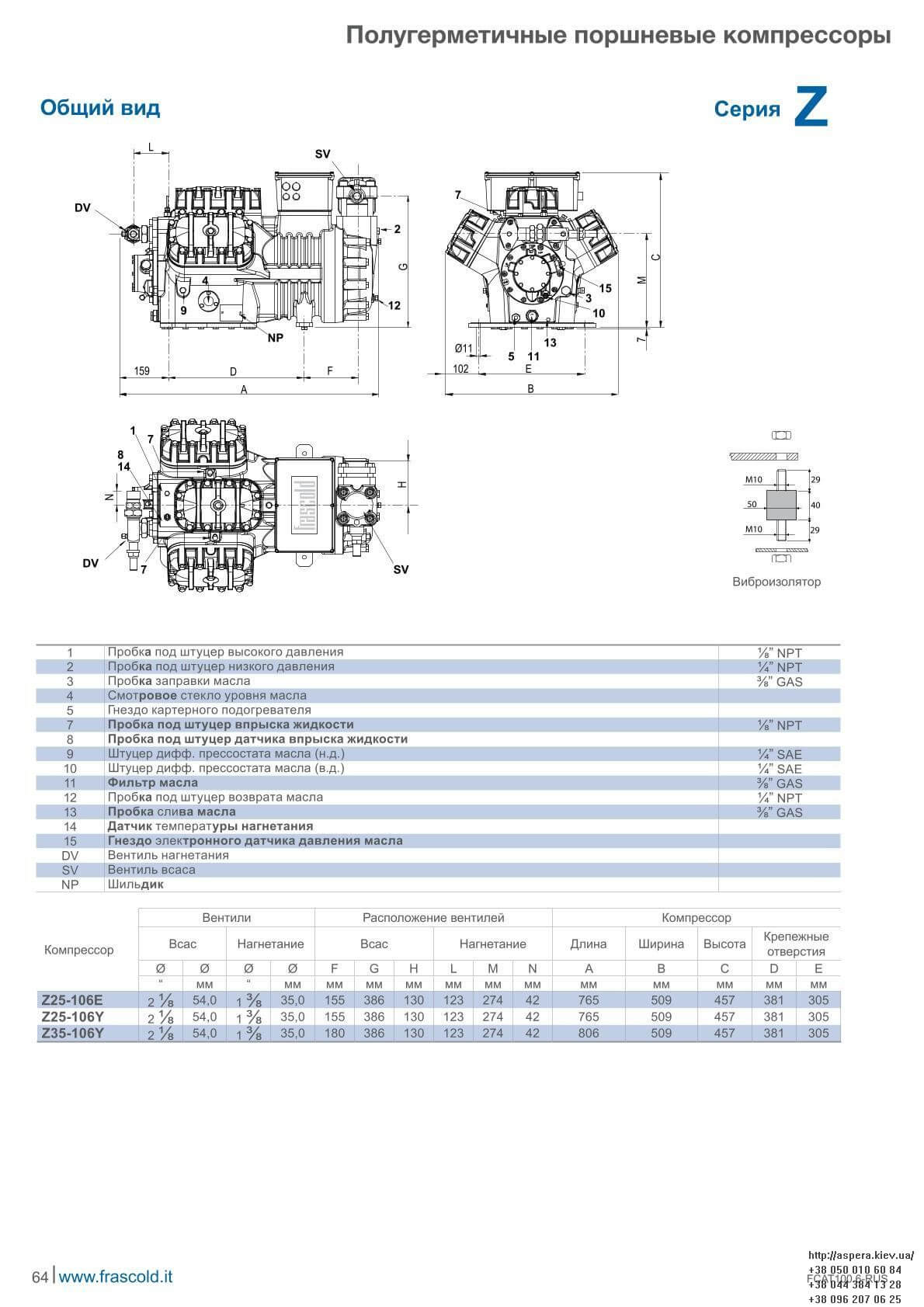 Frascold Z25 106Y chertezh kompressora
