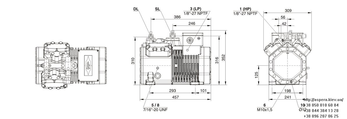 bitzer 4CES 9Y chertezh razmery kompressora