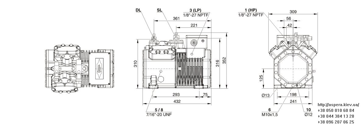bitzer 4DES 5Y chertezh razmery kompressora