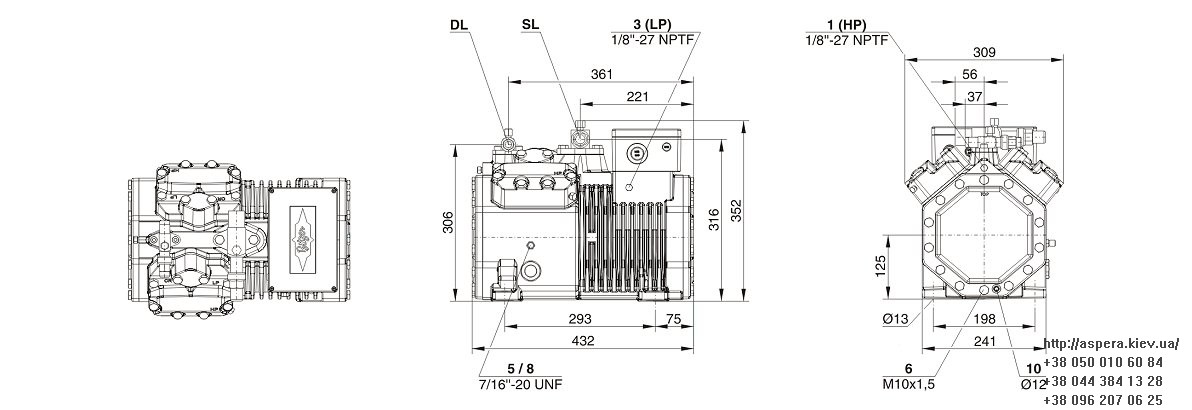 bitzer 4EES 6Y chertezh razmery kompressora