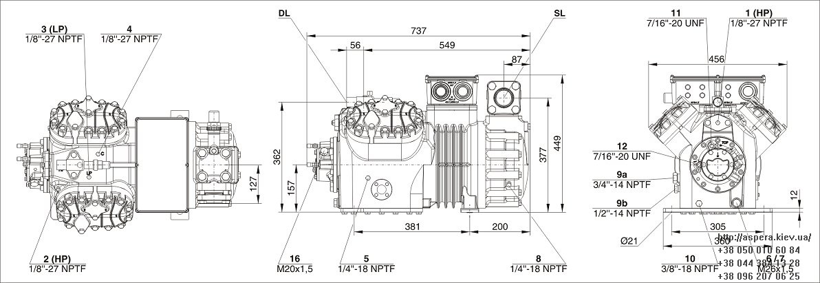 bitzer 4FE 35Y chertezh razmery kompressora