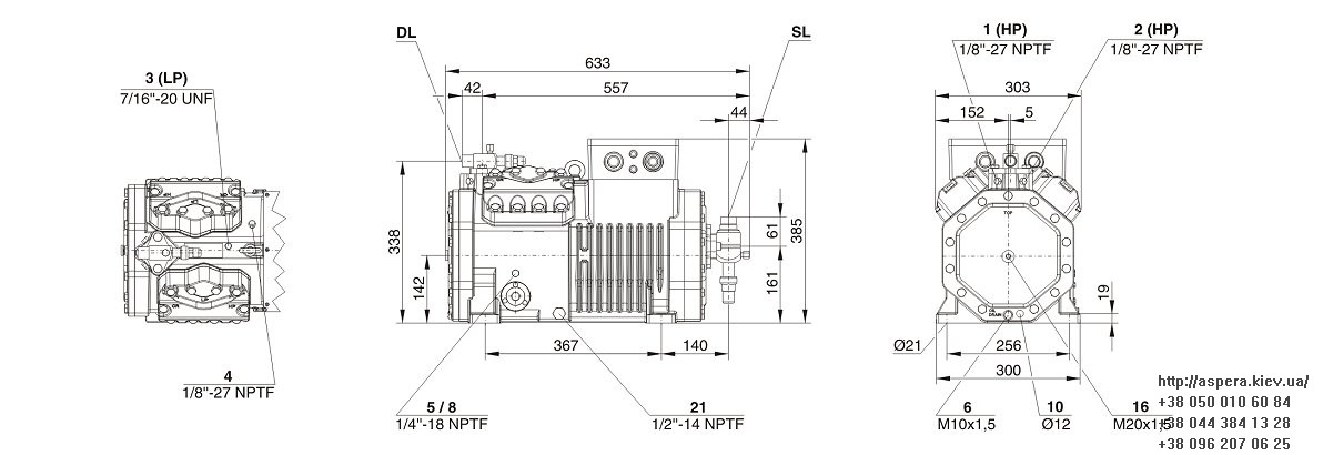 bitzer 4VES 10Y chertezh razmery kompressora