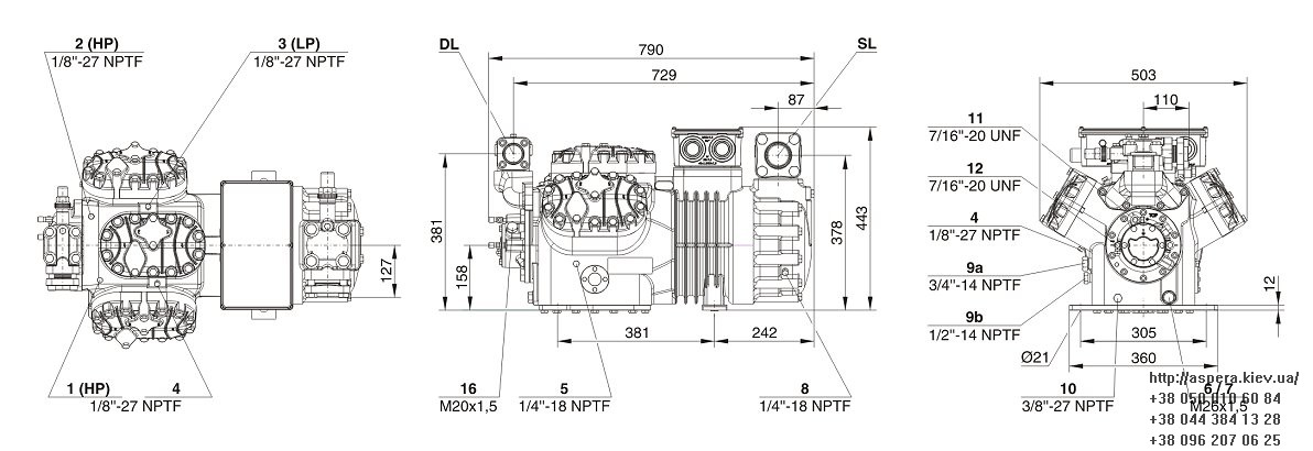 bitzer 6FE 50Y chertezh razmery kompressora