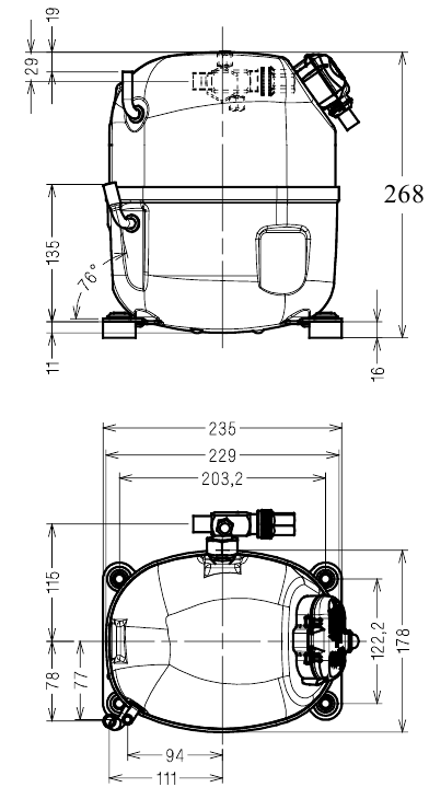 chertezh razmery Tecumseh TAJ4511Y