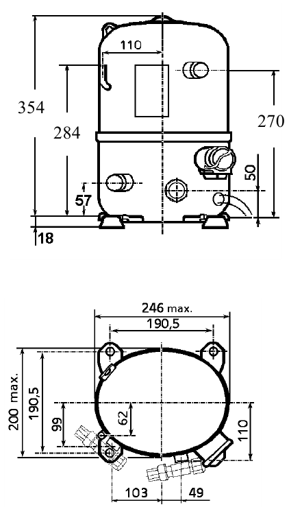 chertezh razmery Tecumseh TFH4531F