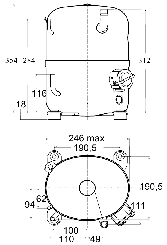 chertezh razmery Tecumseh TFH5531E
