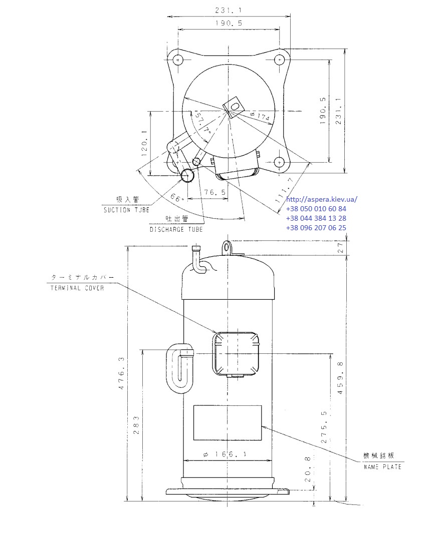 Чертеж компрессора Daikin JT160 logo